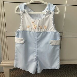Charming Pastel Blue Kids Romper with Duck Design